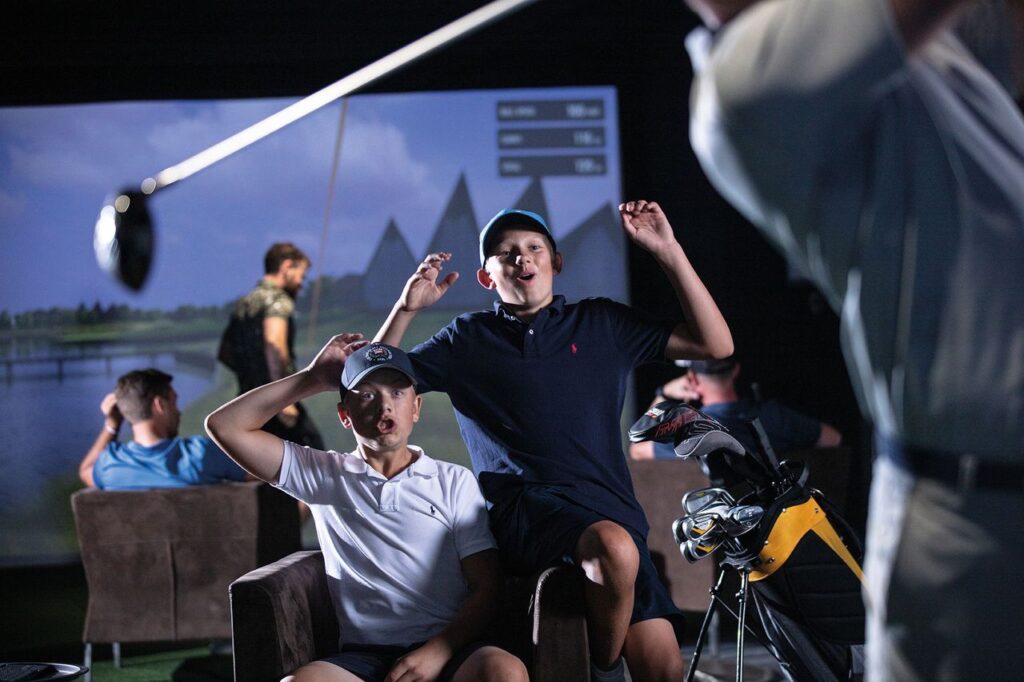 Trackman young players cheering